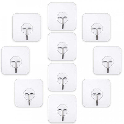 Hooks-Transparent Self Adhesive Hooks Hanger(Pack of 6)