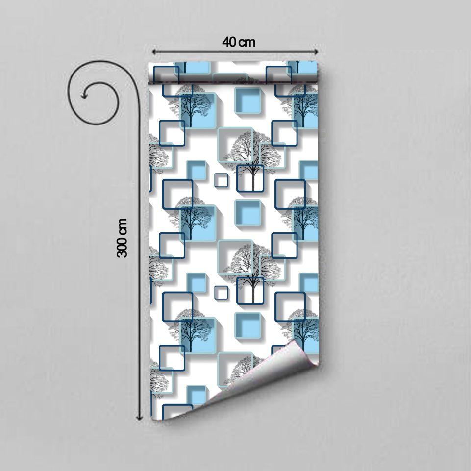 WallDaddy Self Adhesive Wallpaper For Wall (300x40)Cm Wall Sticker |Design ChokorBlue