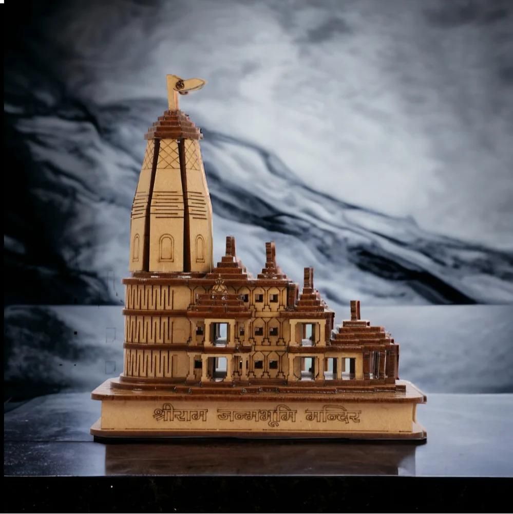 Shri Ram Mandir Ayodhya 3D Model Wooden Hand Carved Temple