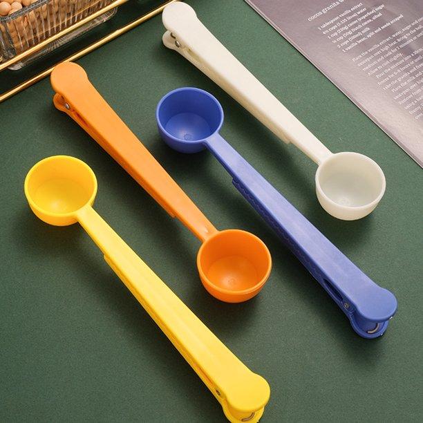 Spoon Clip-Clip Spoon Ergonomic 2-in-1 Plastic Coffee Spoon Sealing Bag Clip Kitchen Tools (Pack Of 2)