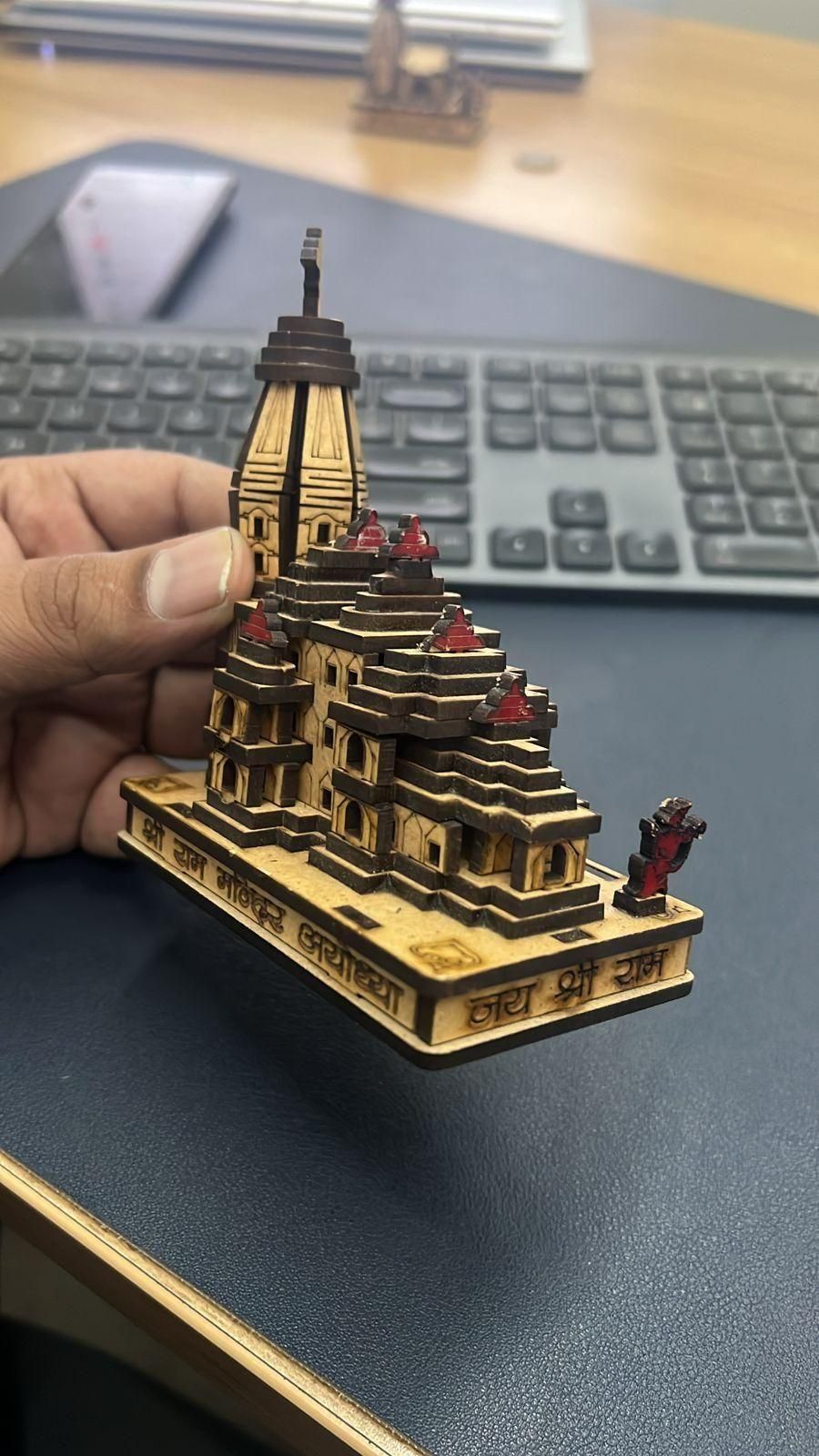 Shri Ram Mandir Ayodhya 3D Model Wooden Hand Carved Temple